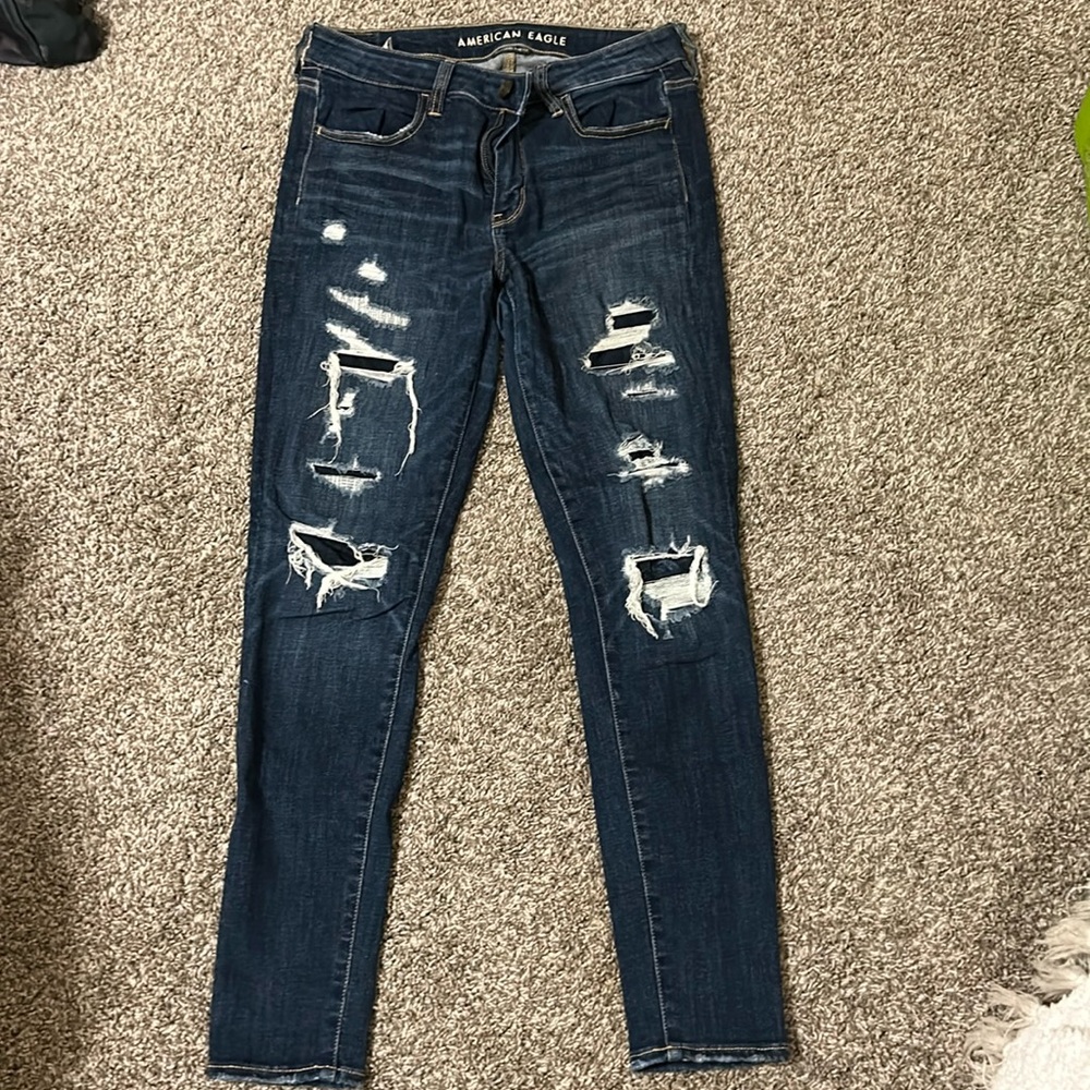 American Eagle high waisted skinny jeans, size 8